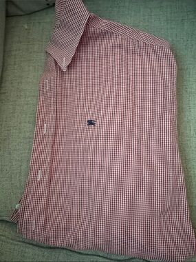 Burberry Red Gingham Button-Down Shirt